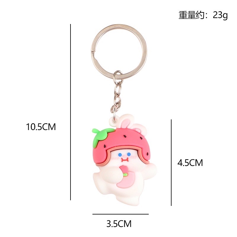 Móc Khoá Thỏ Đội Mũ Hoa Quả_ M16