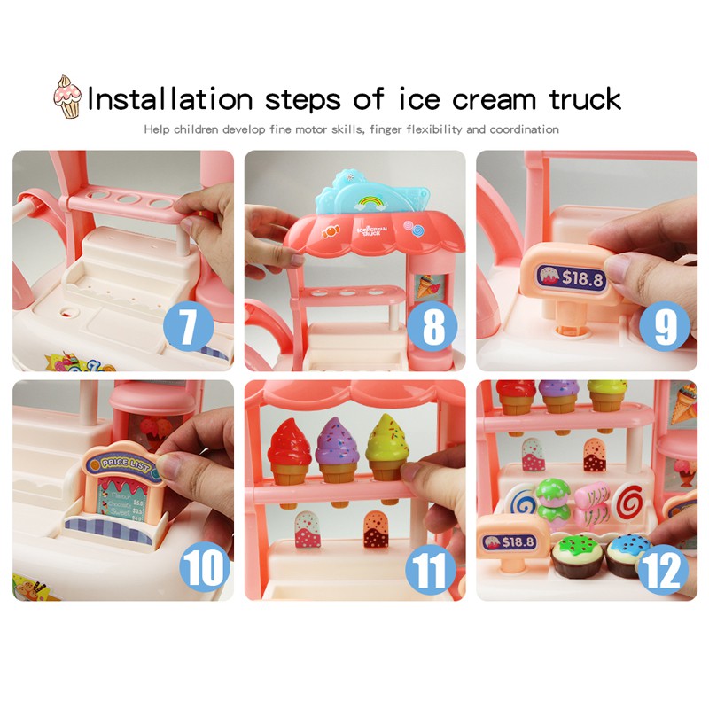 Bộ Đồ Chơi Xe Kem Có Nhạc Và Đèn Vui Nhộn Cho Bé