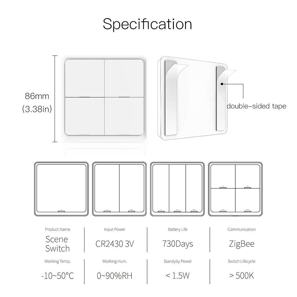 Suyo ZigBee Nút Công Tắc Cơ Tự Động Thông Minh Sử Dụng Pin