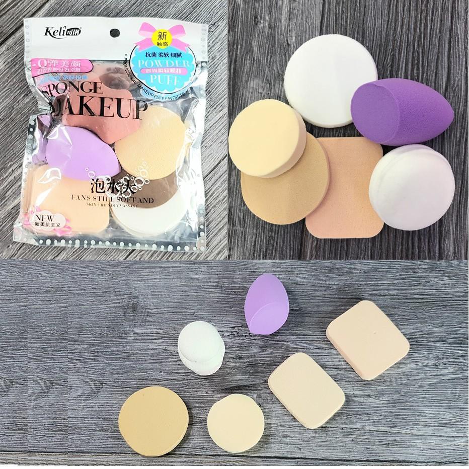 Bộ 6 Bông Mút Trang Điểm Keli Sponge Makeup - Nhà Mỵ Shop