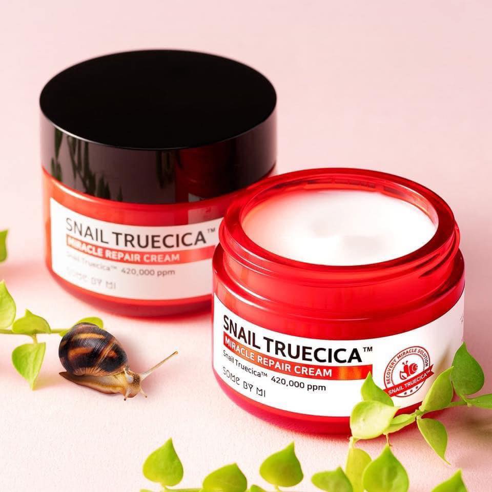 Combo Dưỡng Ẩm, Phục Hồi Da Chiết Xuất Ốc Sên Some By Mi Snail Truecica Miracle Repair (Serum 50ml + Kem 60g)