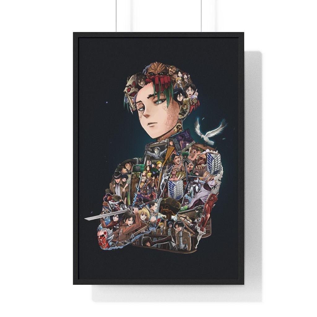 Tranh khung kính Levi bản màu - Attack on titan - Tranh treo tường anime - Trang trí decor