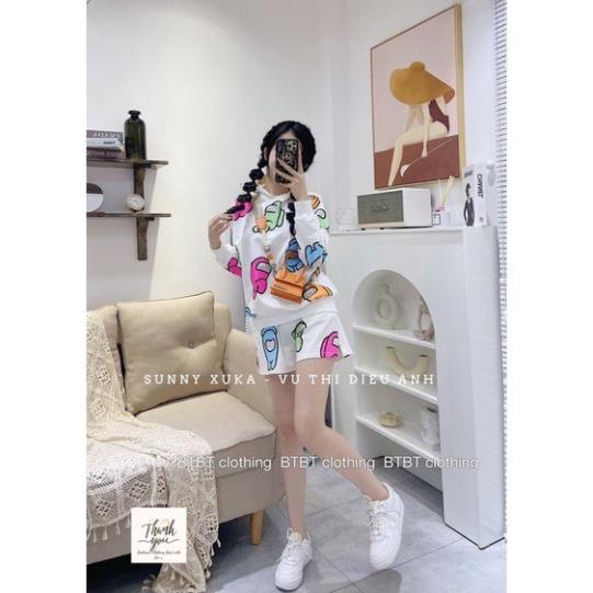 [ 𝐅𝐑𝐄𝐄 𝐒𝐇𝐈𝐏 ] BỘ HOẠT HÌNH MŨ SIÊU CUTE ĐỒ BỘ NỮ DÀI TAY