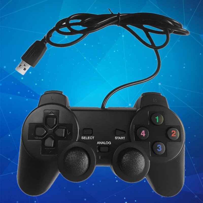 DOU USB Wired Gamepad Single/Double Vibration Game Controller for PC Computer