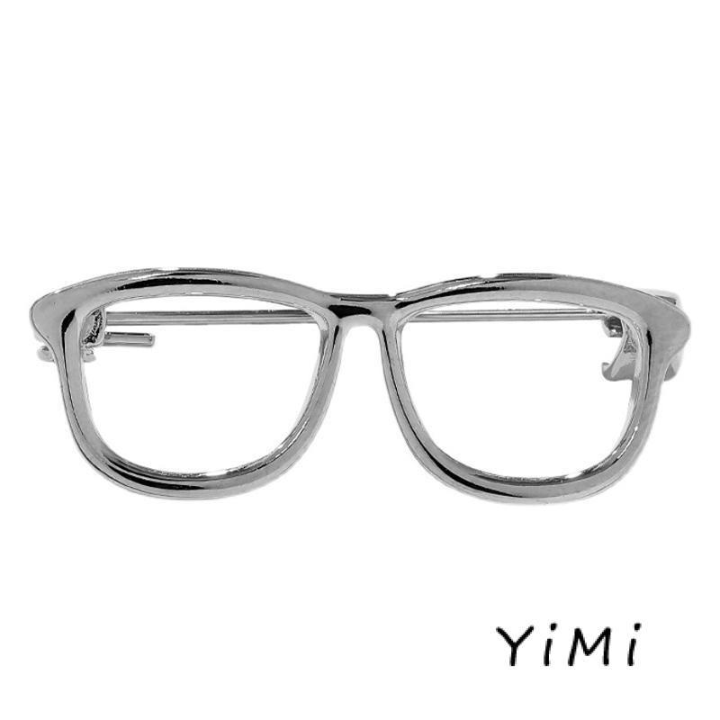 1 Ghim Cài Áo Hình Mắt Kính Bằng Hợp Kim Đơn Giản Thời Trang Dành Cho Cặp Đôi Joyeria Acero Inoxidable Mujer