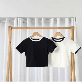 Áo croptop bo viền