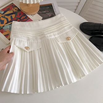 Chân váy xếp ly bé dáng chữ A phối khuy | BigBuy360 - bigbuy360.vn