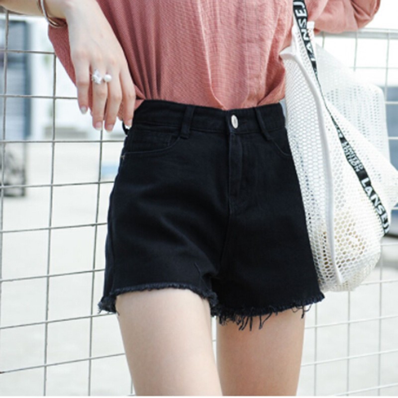 Quần short jeans ống rộng xẻ tà thời trang cho nữ