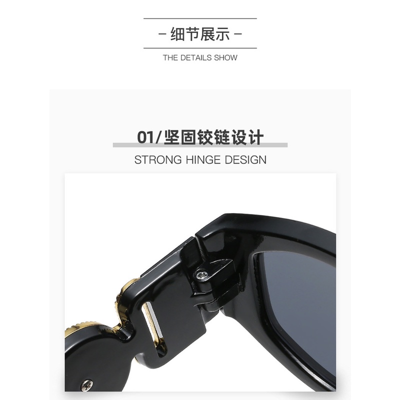 (AIMURUSI) COD Kính Mát Tròng Lá Phong Nhỏ Gọng Kim Loại Hình Lá Phong Đa Giác Phương Phương Tây Cá Tính Xu Hướng Retro