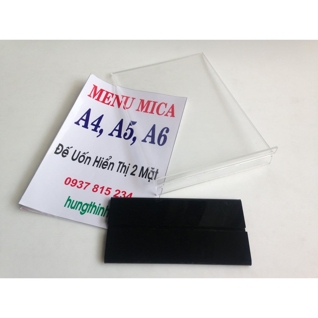 Kệ menu mica thực đơn , bảng mica A5  để bàn 2 mặt - loại tốt