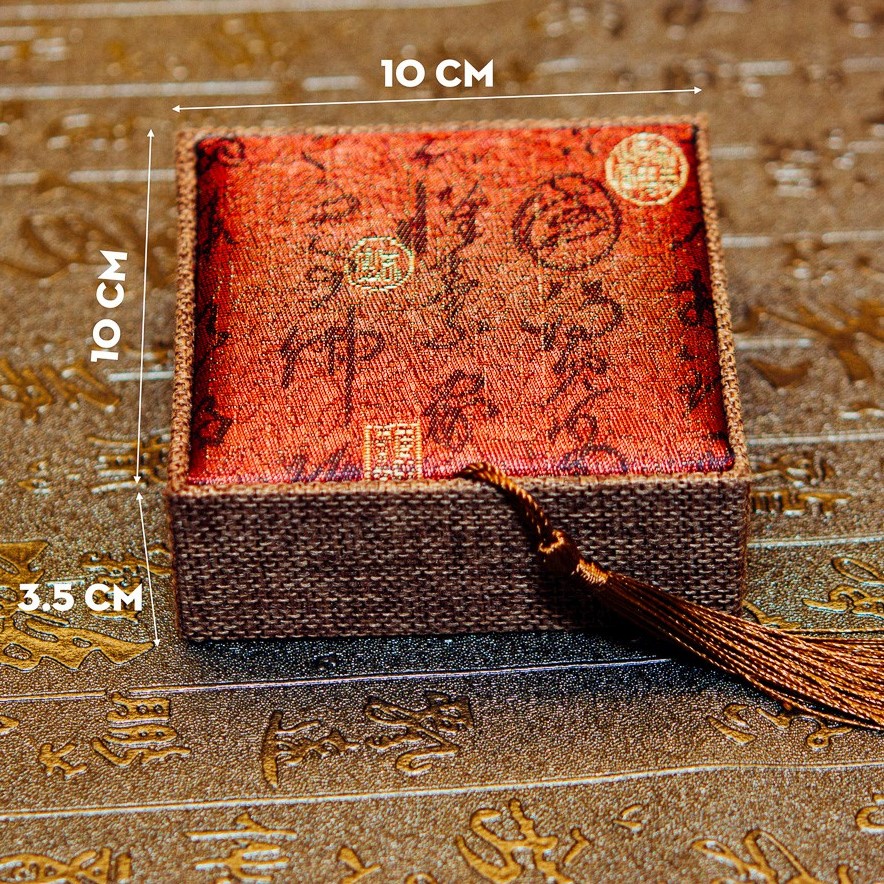 Hộp gấm 10x10x3.5cm đựng vòng tay đẹp, chắc chắn, hộp quà tặng phong thủy