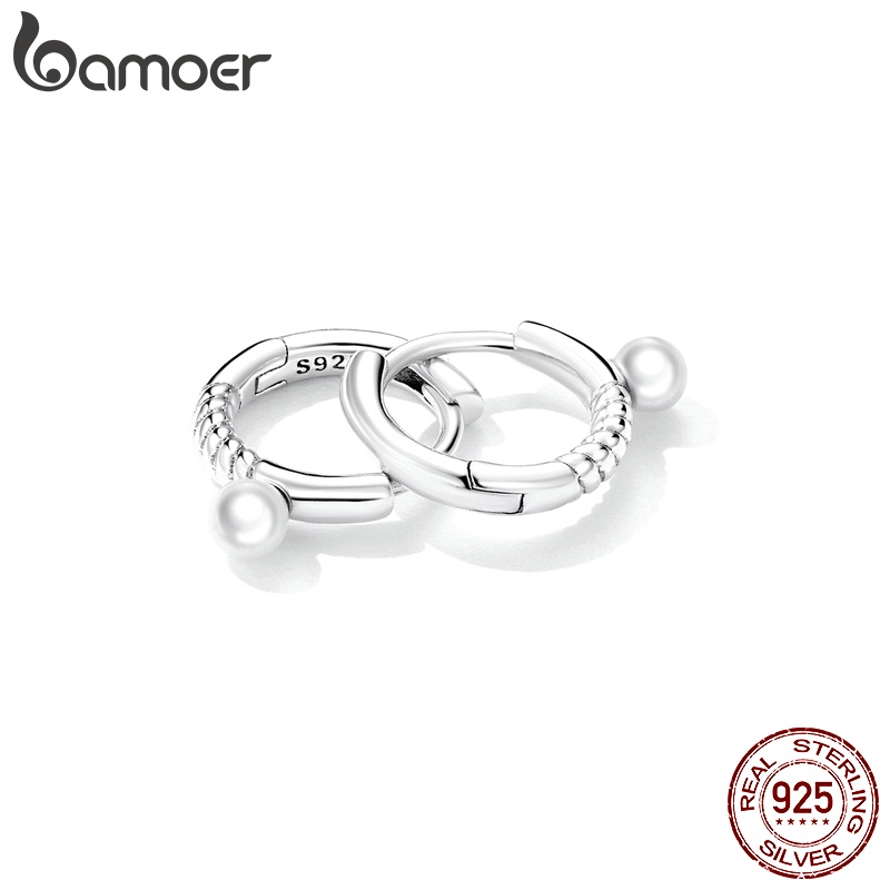 Bông tai BAMOER BAMOER bằng bạc 925 kiểu vỏ sò