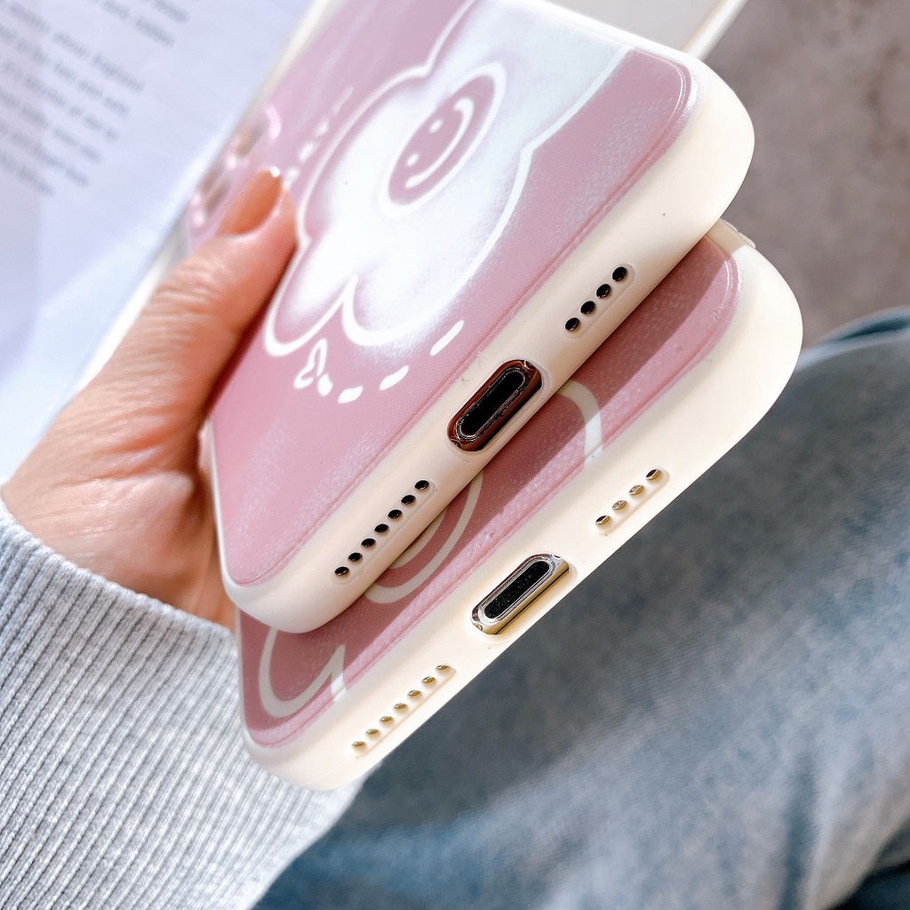 Ốp Lưng Silicon Màu Bảo Vệ Camera  Flower Smile - E086