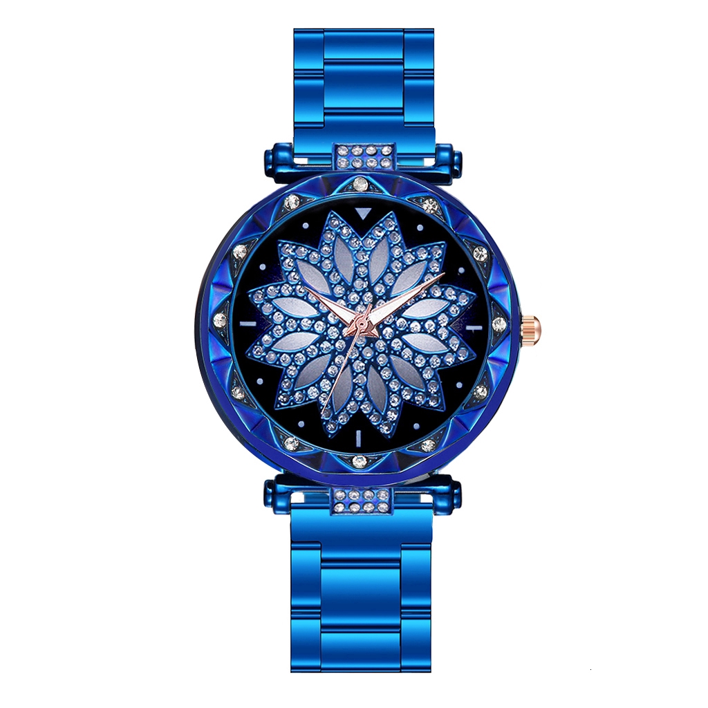 Ready Stock❤️Women Stainless Steel Flower Watch Luxury Ladies Quartz Watches Clock 