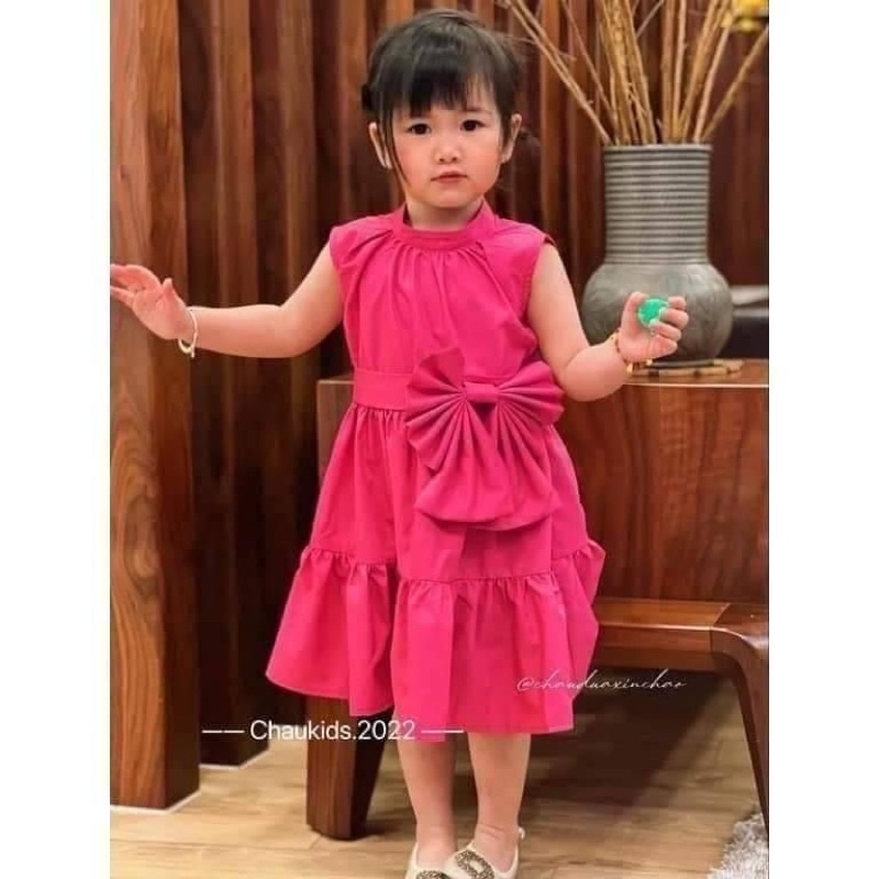 Đầm bé gái màu hồng cánh sen