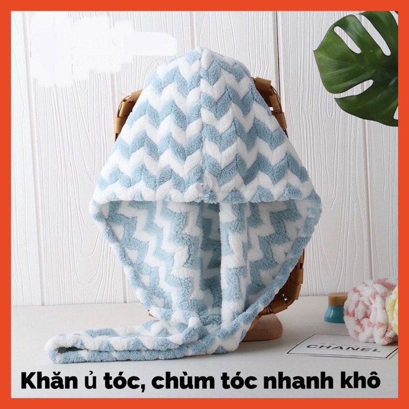 Khăn ủ tóc , chùm tóc nhanh khô tiện lợi