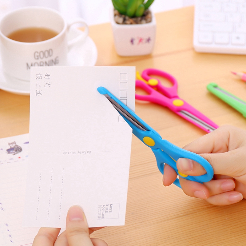 Kéo Cắt Giấy Thủ Công Đầu Tròn Nhiều Màu Tùy Chọn