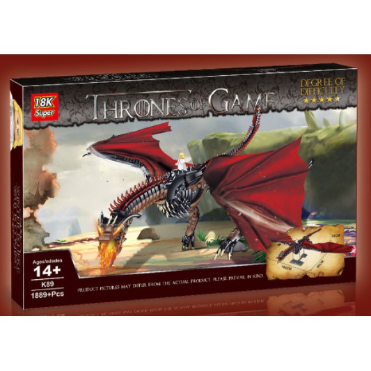 Đồ chơi lắp ráp Super 18k Game Of Thrones Dragon Mother Black Death Balerion Mô hình Non Lego Brick