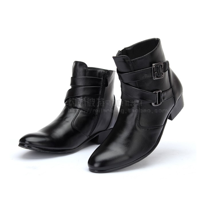 Giày Nam Cao Cổ Da Bò Loại 1 Cao Cấp Đai Chéo Hàng Quảng Châu