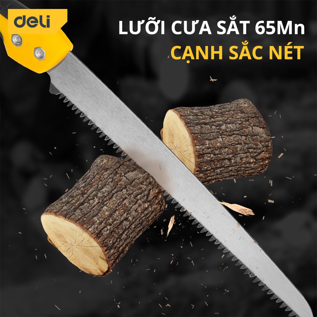 Cưa Cầm Tay Lưỡi Thẳng Deli Chính Hãng - Lưỡi Cưa Kim Loại Chắc Chắn, Sắc Bén - Bao Bảo Vệ An Toàn - DL580924