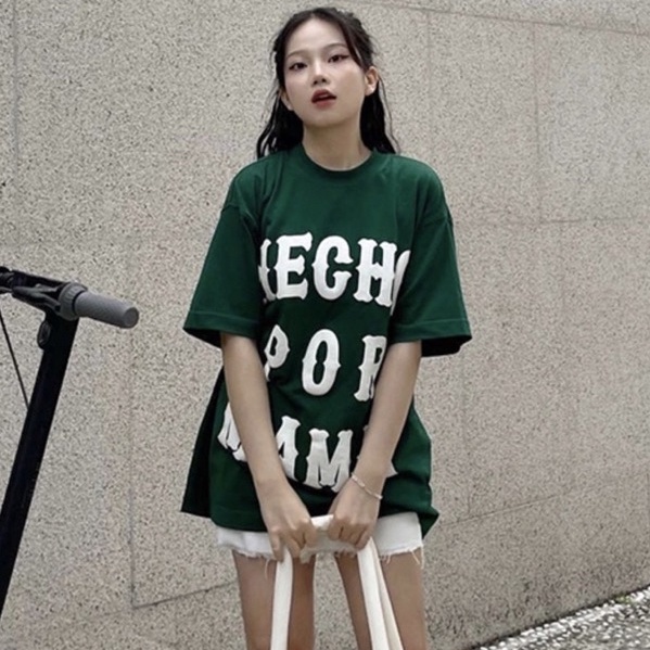 Áo phông 3158, áo thun tay lỡ chất cotton in hình hecho