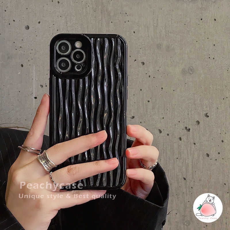 Ốp Điện Thoại TPU Mềm Bảo Vệ Camera Màu Đen Bóng Cho iPhone 14 13 Mini 12 Pro Max 11 Xr Xs Max X 12Mini