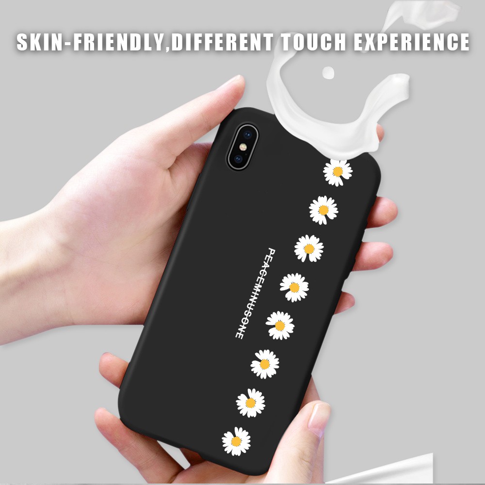 Xiaomi Redmi 8 8A 7 7A 6 6A Pro Xiomi Redme Liquid Silicone  INS Flower Soft Phone Case Protective Daisy Casing Full Cover Shockproof Back Cases Ốp lưng điện thoại Bao mềm In Hình cho