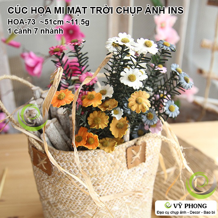 CÀNH HOA CÚC HỌA MI MẶT TRỜI TRANG TRÍ ĐÁM CƯỚI ĐẠO CỤ CHỤP ẢNH SẢN PHẨM INS HOA-73