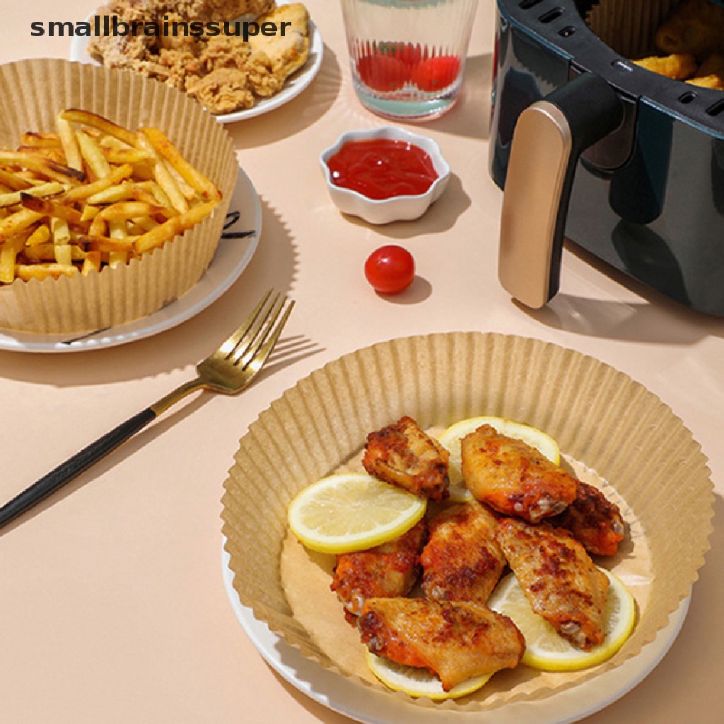 Smallbrainssuper 50x Air Fryer Disposable Paper Liner Mat Non-stick for Baking Roasting Oil-proof SBS
