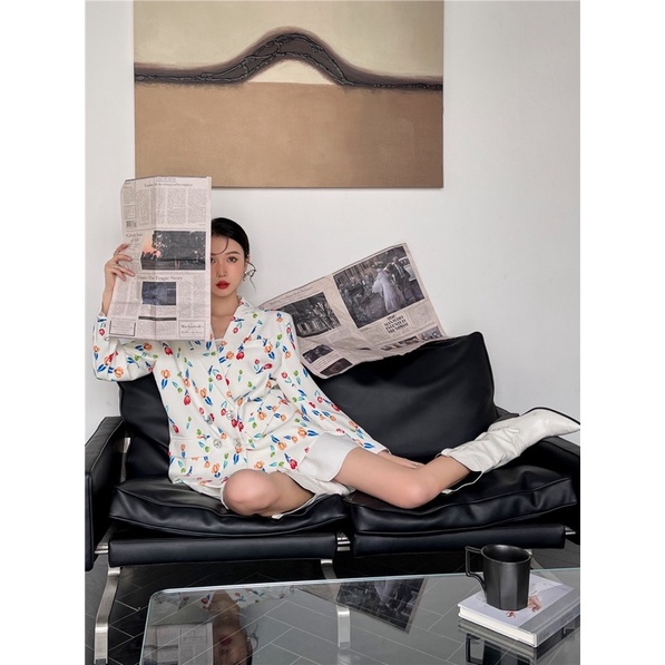 Áo vest blazer hoa oversize koreastyle