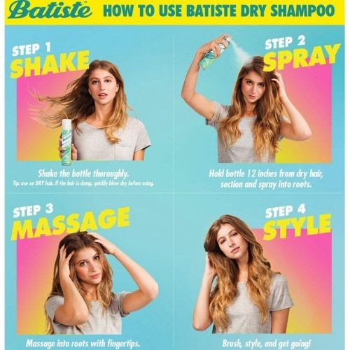 Dầu gội đầu khô Batiste Dry Shampoo, UK (200ml) giúp tóc sạch bồng bềnh nhanh chóng tiện lợi