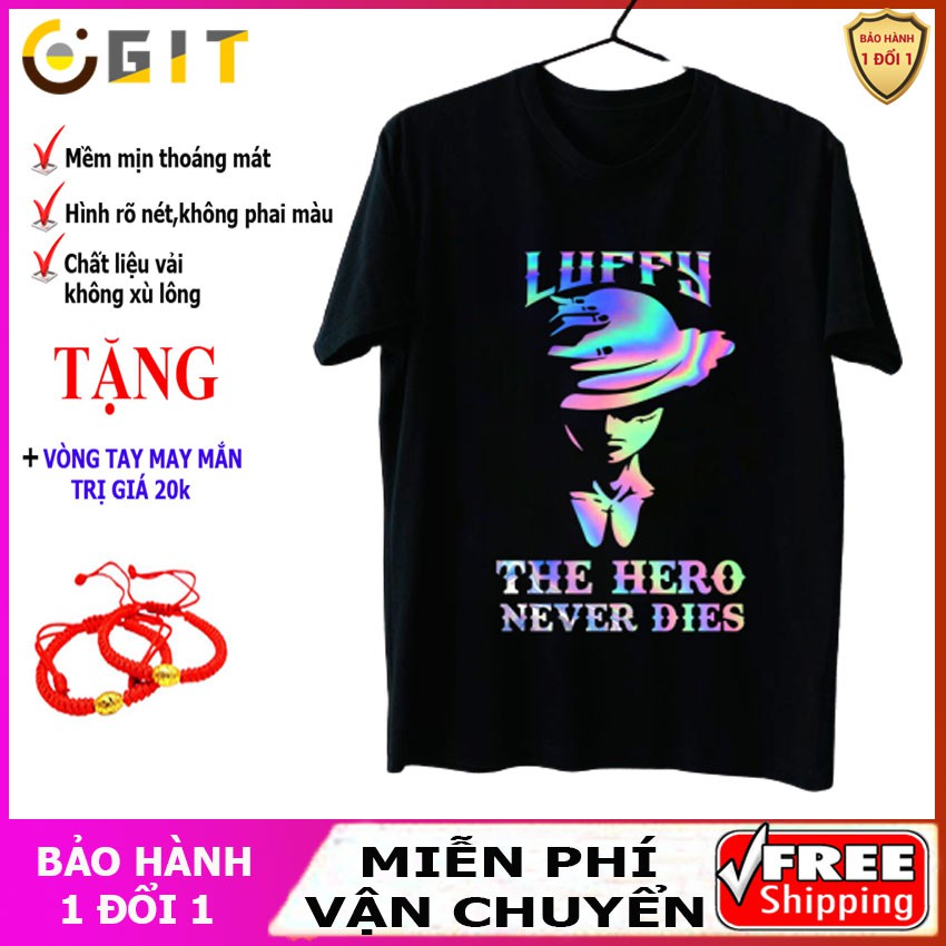 P7LUFFY1 - Áo phông phản quang bảy màu Nhân vật hoạt hình đảo hải tặc - luffy, áo thun nam nữ, quần khaki, quần nữ