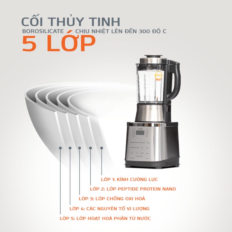 Máy làm sữa hạt UNIE V8S OLIVO X20 KALITE KCB4741 xay nấu đa năng công suất 1800W, dung tích 1.75L, bảo hành 24 tháng