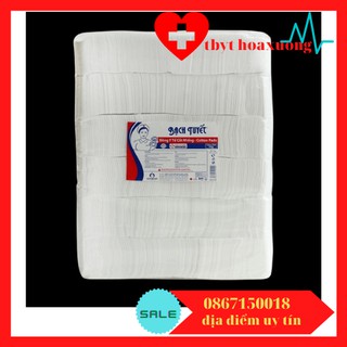 🎀Bông vệ sinh cho bé cắt sẵn 1kg 7x7cm (bông bạch tuyết)