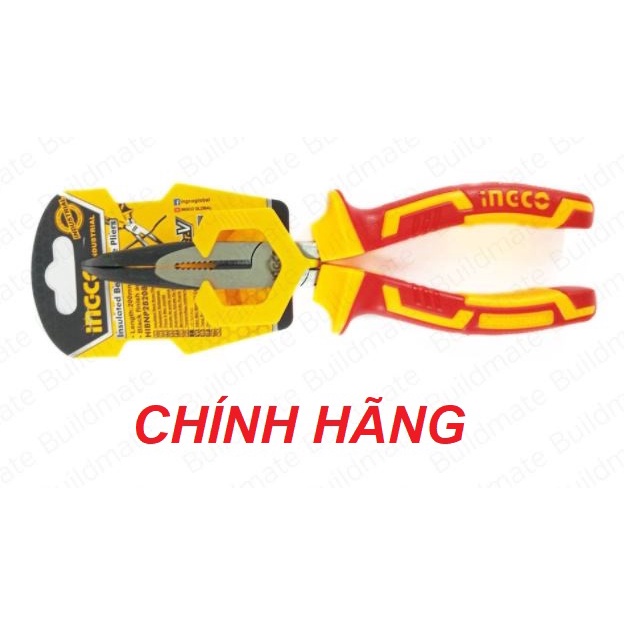 ĐỒ NGHỀ INGCO Kềm mũi cong cách điện 8&quot;/200mm HIBNP28208 (Cam kết Chính Hãng 100%)