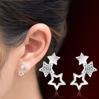 Bông tai nữ bạc 925 ngôi sao đính đá danko159