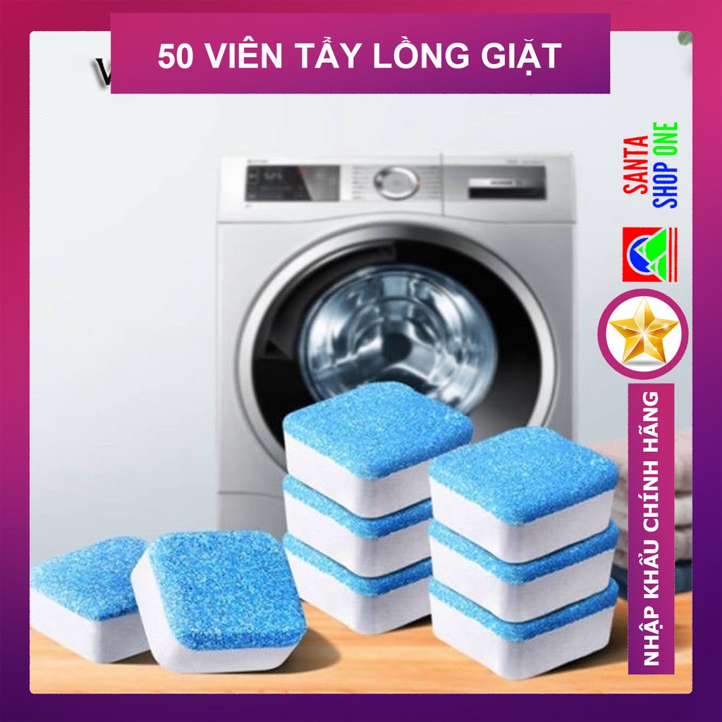 [ COMBO 50 Viên ] Viên Tẩy Vệ Sinh Lồng Máy Giặt Diệt khuẩn Và Tẩy Chất Cặn Lồng Máy Giặt Hiệu Quả