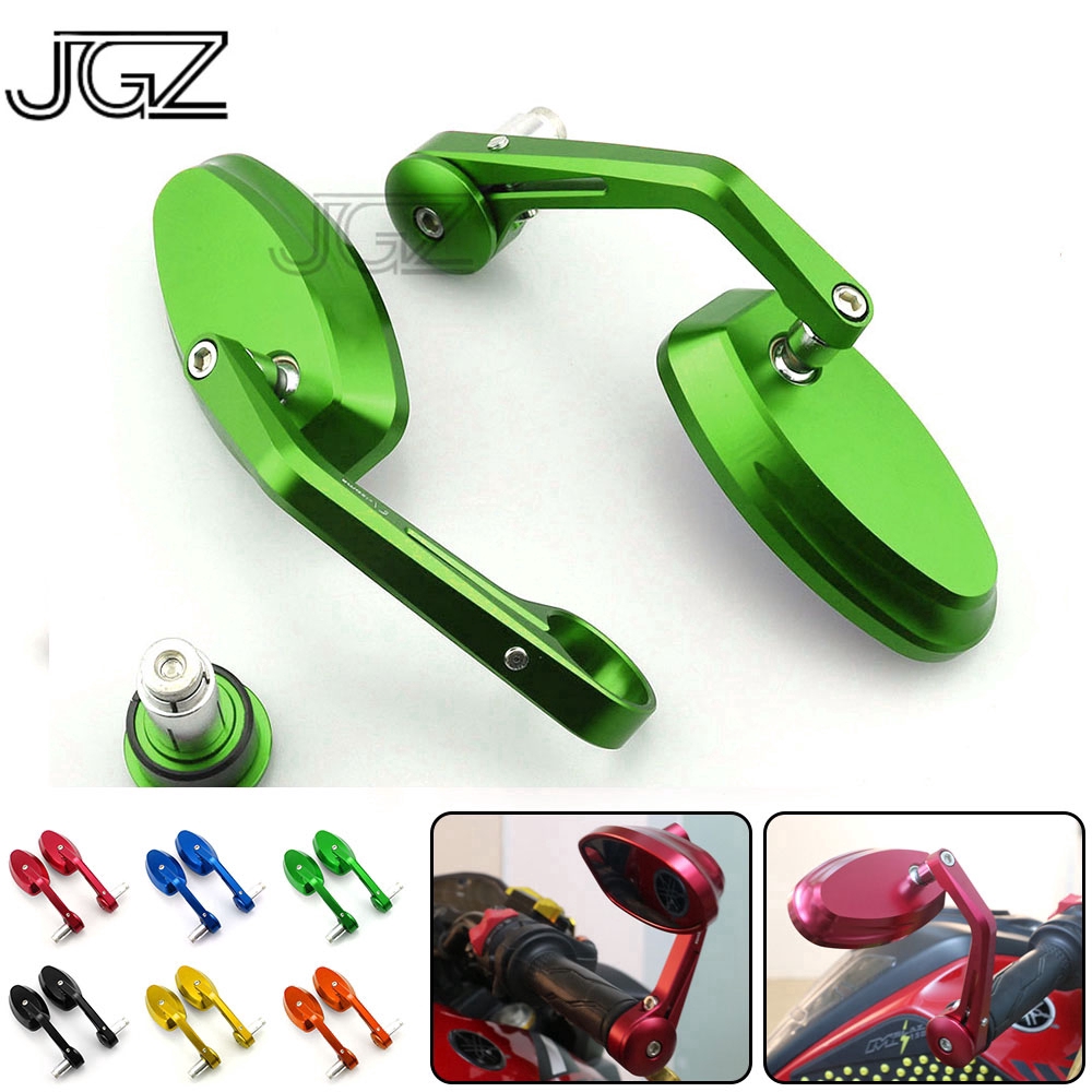 For Kawasaki Motorcycle Universal Rearview Handle Bar End Rear View Side Mirrors