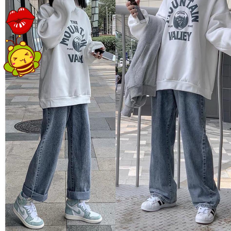 Quần jean nữ ống rộng cạp cao ulzzang thời trang giới trẻ | BigBuy360 - bigbuy360.vn