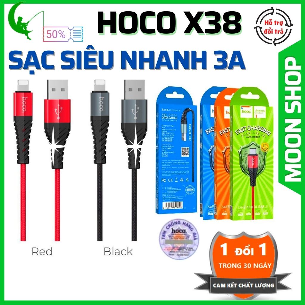 Cáp Sạc Iphone, Sạc Nhanh + Chống Gãy, Dây Sạc Chính Hãng Hoco X38  Iphone Samsung