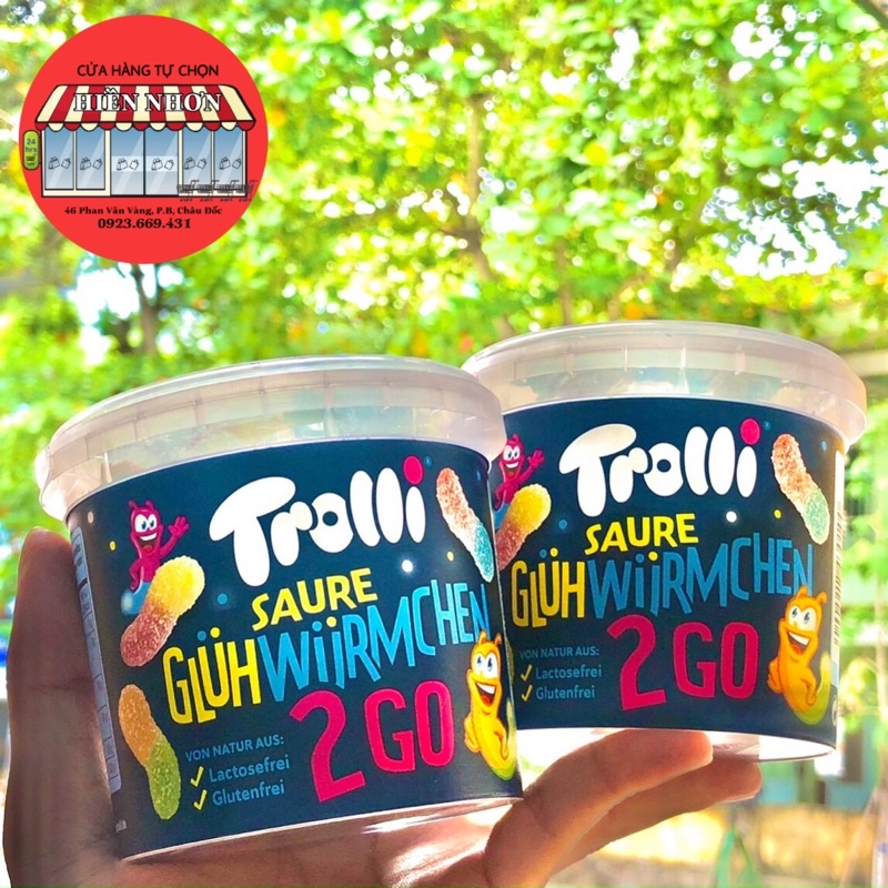 KẸO DẺO TROLLI HÌNH ĐOM ĐÓM SAURE GLUHWURMCHEN
