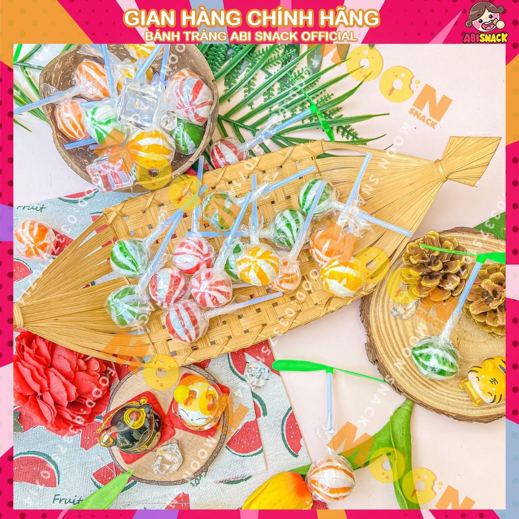 Set 5 cây kẹo mút kèm đồ chơi chong chóng xinh xắn bánh kẹo độc lạ Moon Snack Food