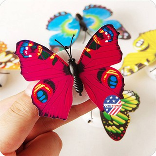 COMBO 5 Đèn Led Hình Bươm Bướm 3D Nhiều Màu Trang Trí Tường dùng làm đèn ngủ dán tường