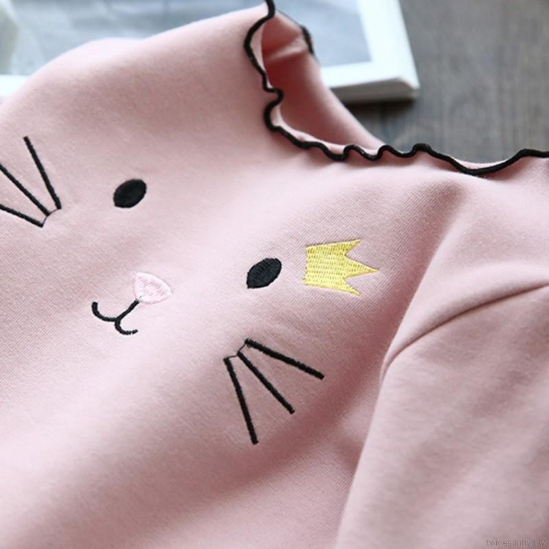 Áo thun dài tay in hình cô gái dễ thương cho bé