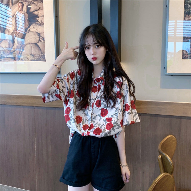 Áo Hoa Cổ Điển 172882 Áo Thun Form Rộng Họa Tiết In Hợp Thời Trang