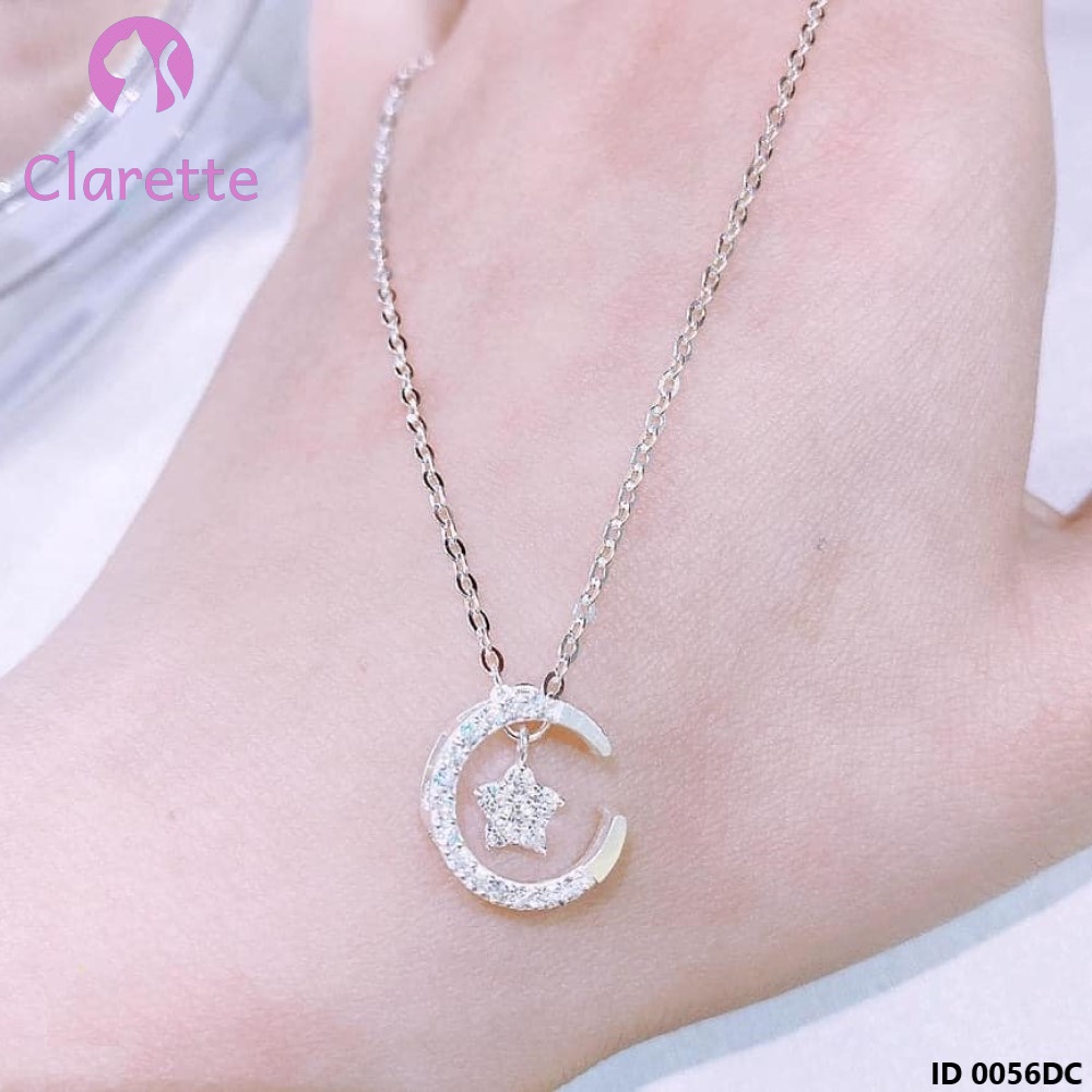 Dây chuyền bạc mặt trăng sao Clarette 0056DC