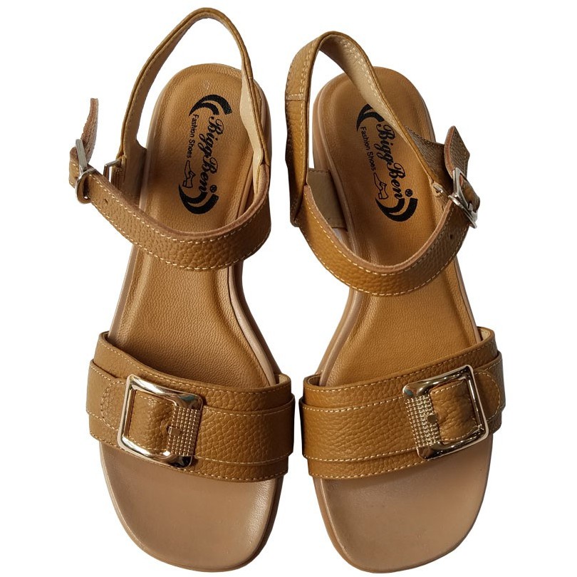 [Mã FAMARAL1 giảm 10K đơn 50K] Giày sandal cao gót nữ da bò thật BIGBEN cao 4 phân GCG84