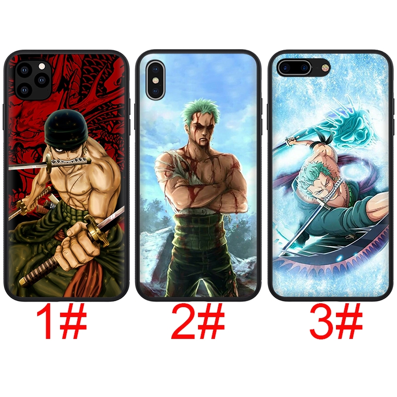 Ốp điện thoại mềm họa tiết One Piece Roronoa Zoro bảo vệ cho iPhone 11 Pro XS Max XR X 8 7 6S 6 Plus 5S 5 SE 2020