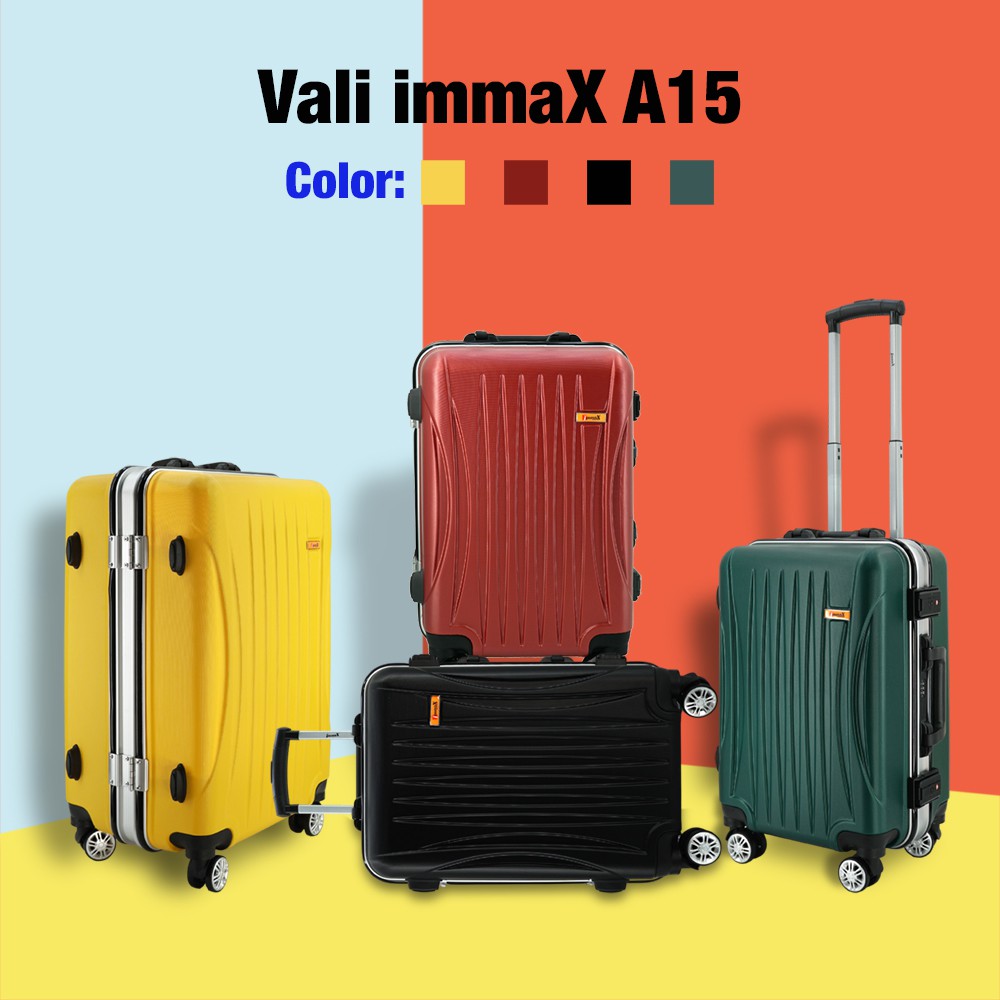 Bộ 2 vali khung nhôm size 20inch + 24inch immaX A15 bảo hành 3 năm chính hãng, 1 đổi 1 trong 12 tháng