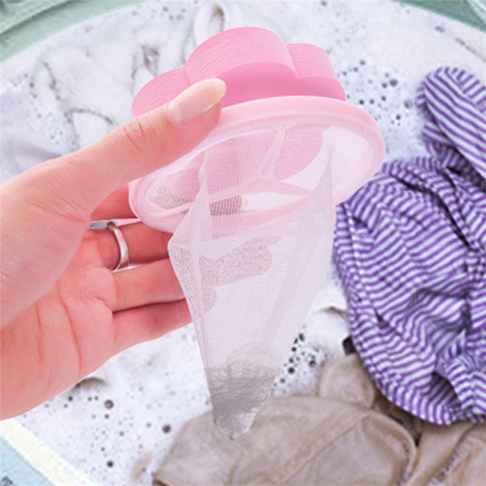 Phao Lọc Cặn Bẩn Máy Giặt Thông Minh - Túi Lọc Gom Rác Lông Tóc Trong Lồng Máy Giặt Hình Bông Hoa